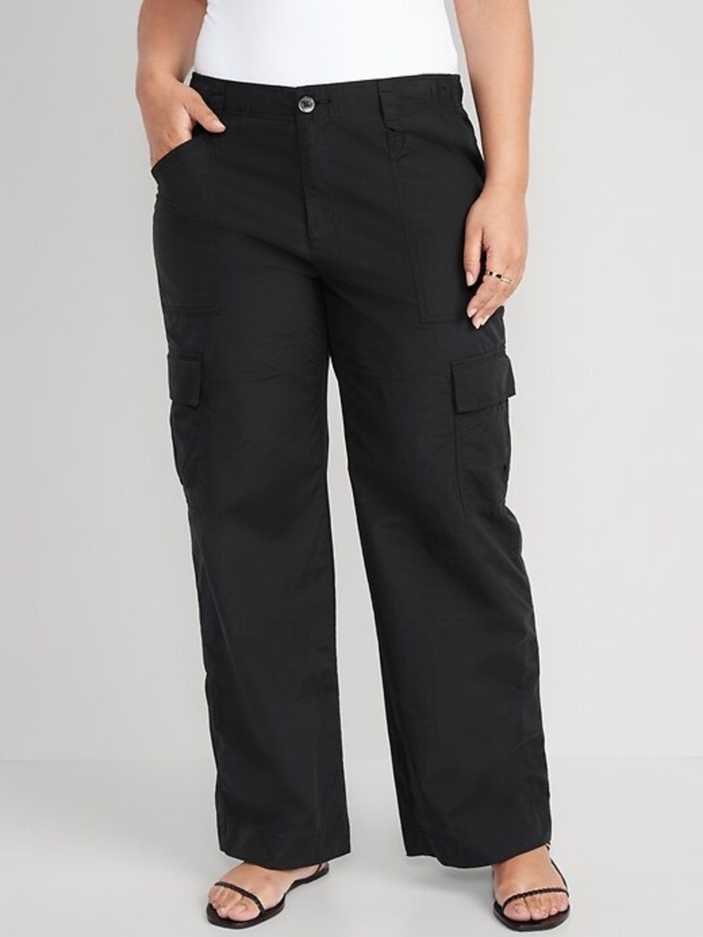 Old Navy Black Wide-Leg Cargo Pants
